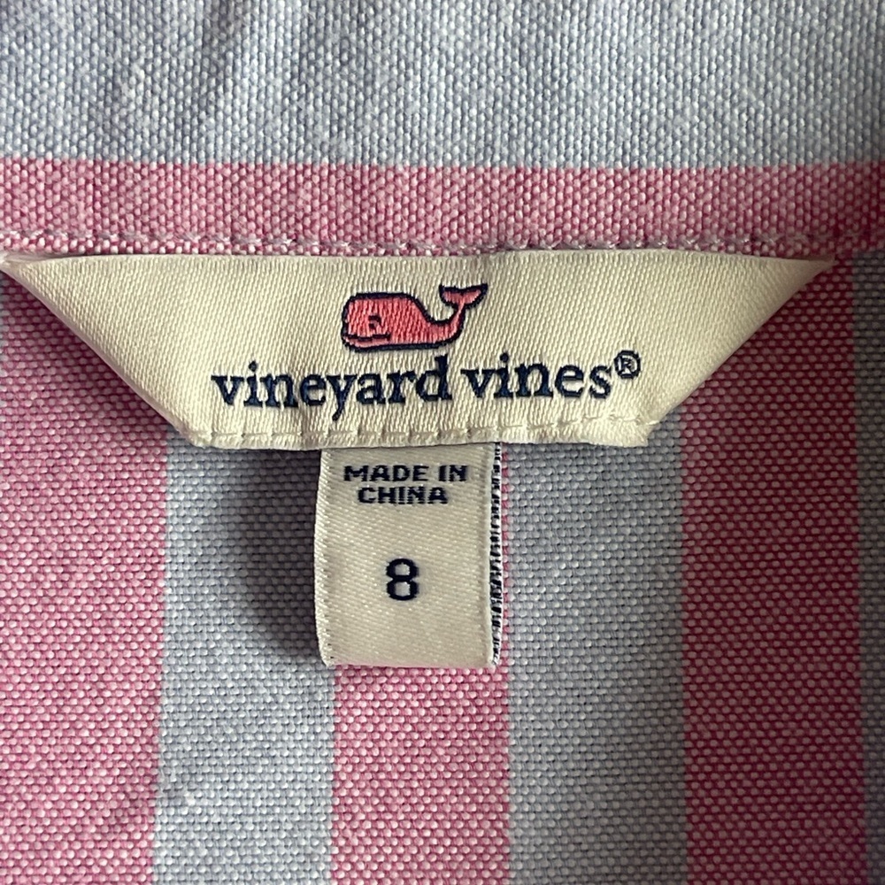 Vineyard Vines Women's Relaxed Coastside Stripe Hi-Lo Popover Shirt Size 8 Blue - Picture 7 of 11